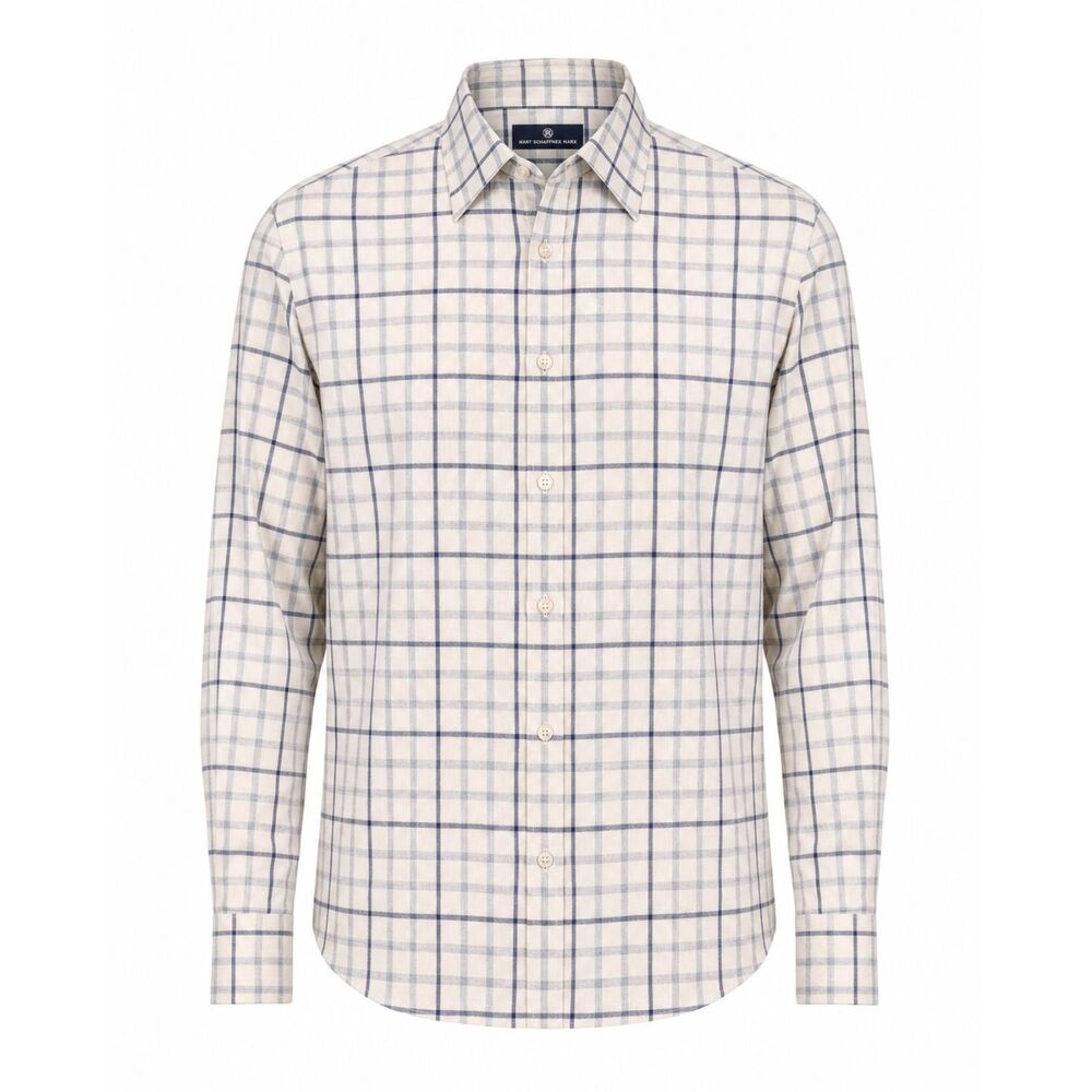 Hart Schaffner Marx Button Down Shirt Mens Large Plaid Long Sleeve Cotton